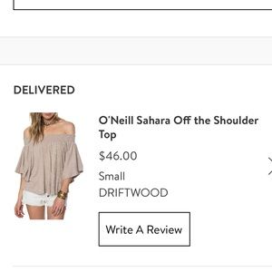 O’Neill off the shoulder top size small